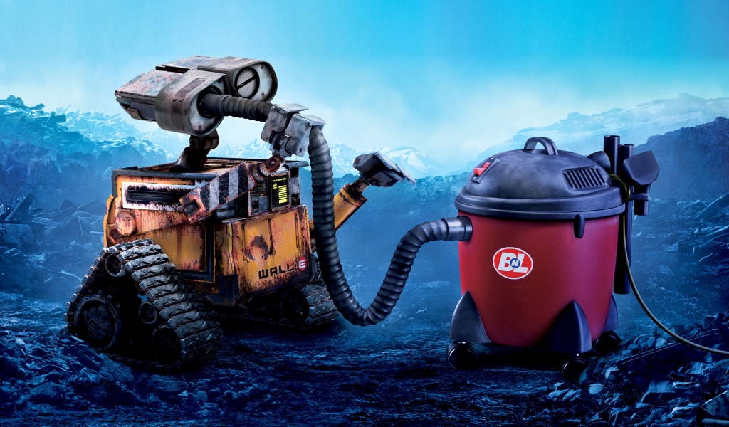 WALL-E Vacuum for 1024 x 600 widescreen resolution