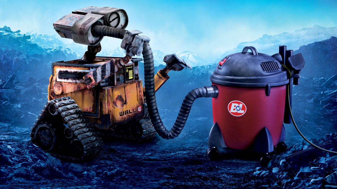 WALL-E Vacuum for 1366 x 768 HDTV resolution