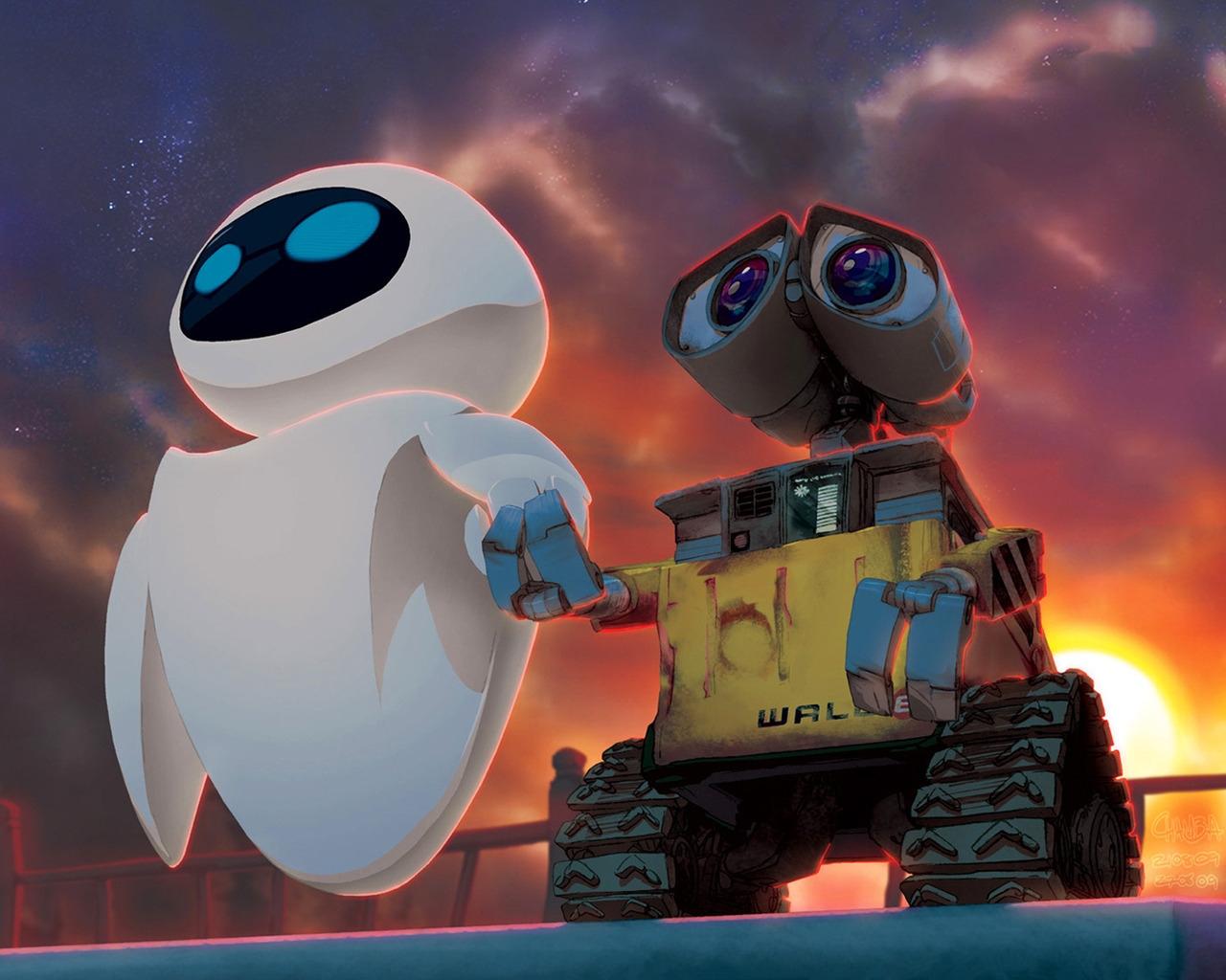 Walle Cartooned for 1280 x 1024 resolution