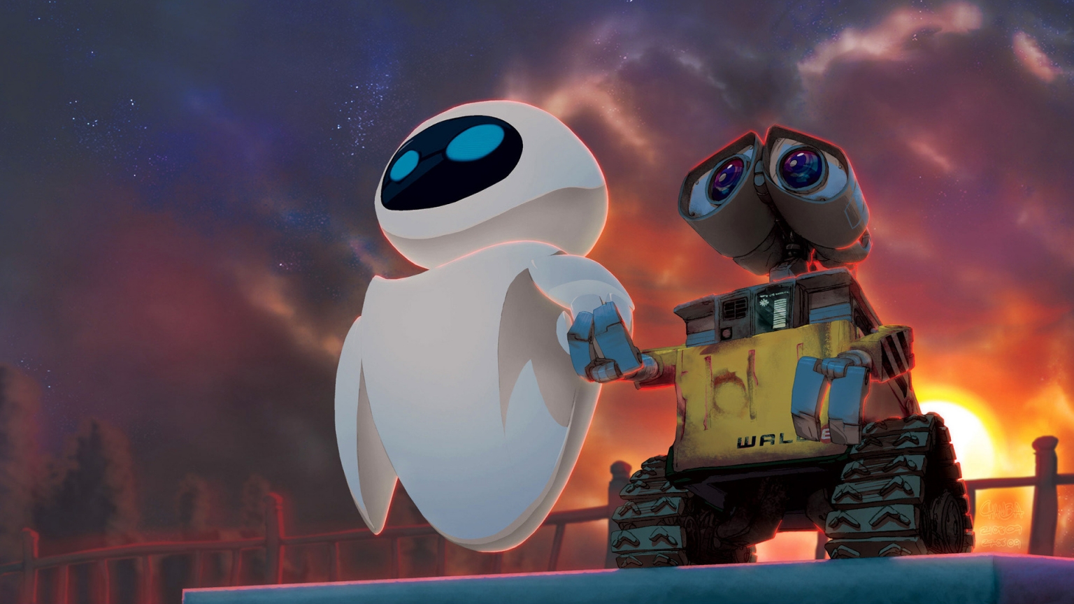 Walle Cartooned for 1536 x 864 HDTV resolution