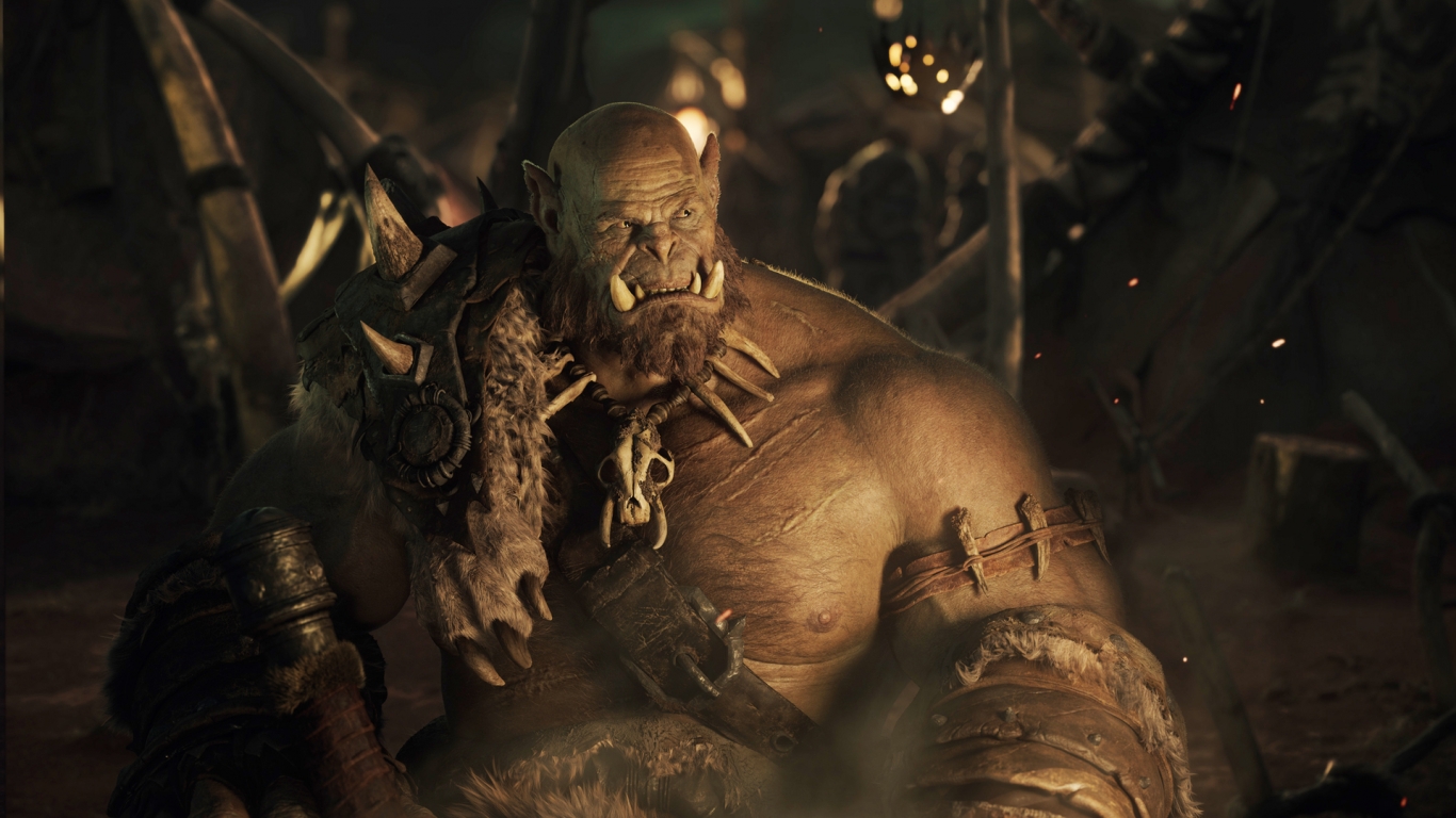 Warcraft Movie 2016 Orc for 1366 x 768 HDTV resolution