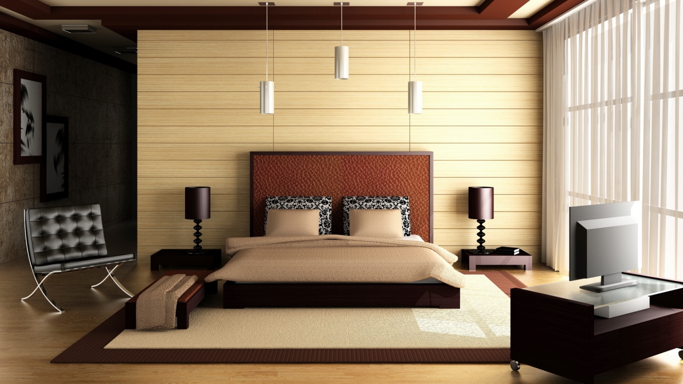 Warm Bedroom for 1366 x 768 HDTV resolution