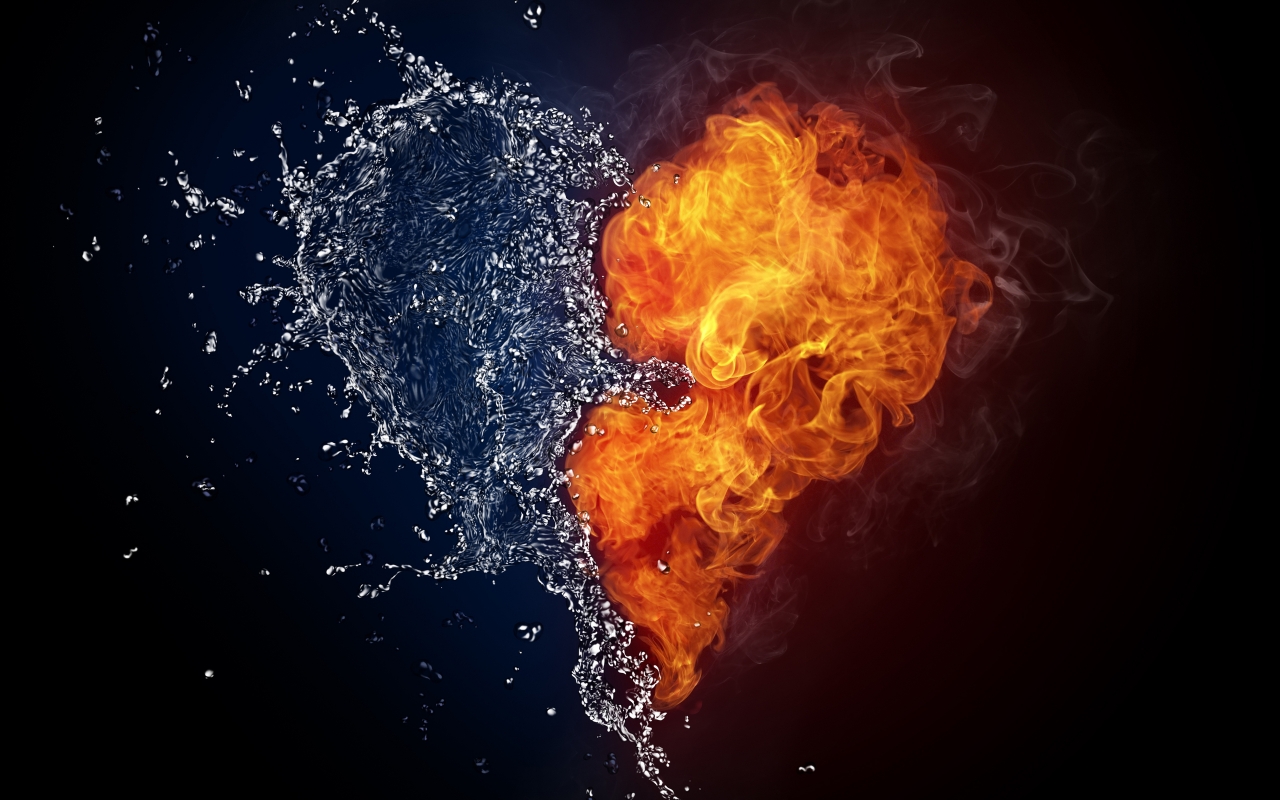 Water and Fire Love for 1280 x 800 widescreen resolution