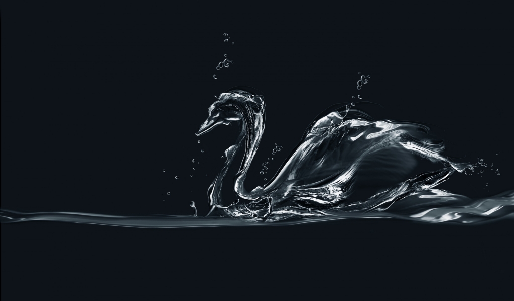 Water Swan for 1024 x 600 widescreen resolution