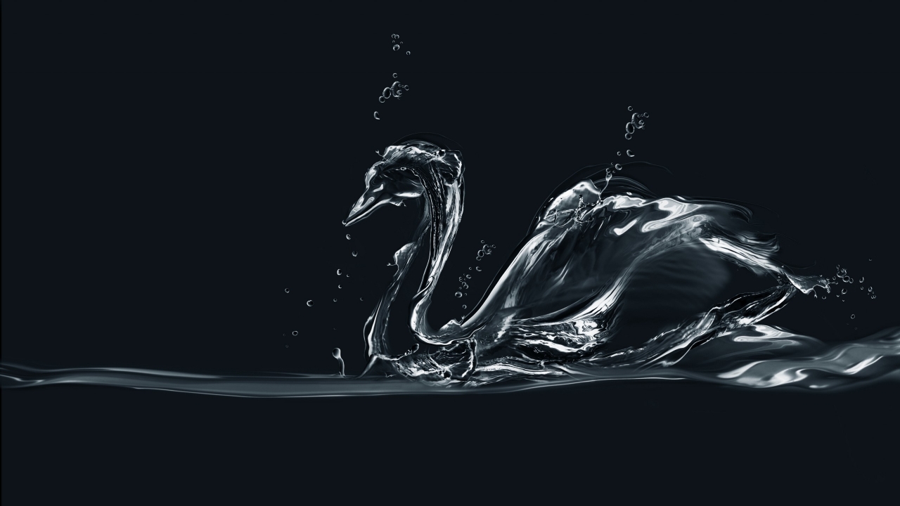 Water Swan for 1280 x 720 HDTV 720p resolution