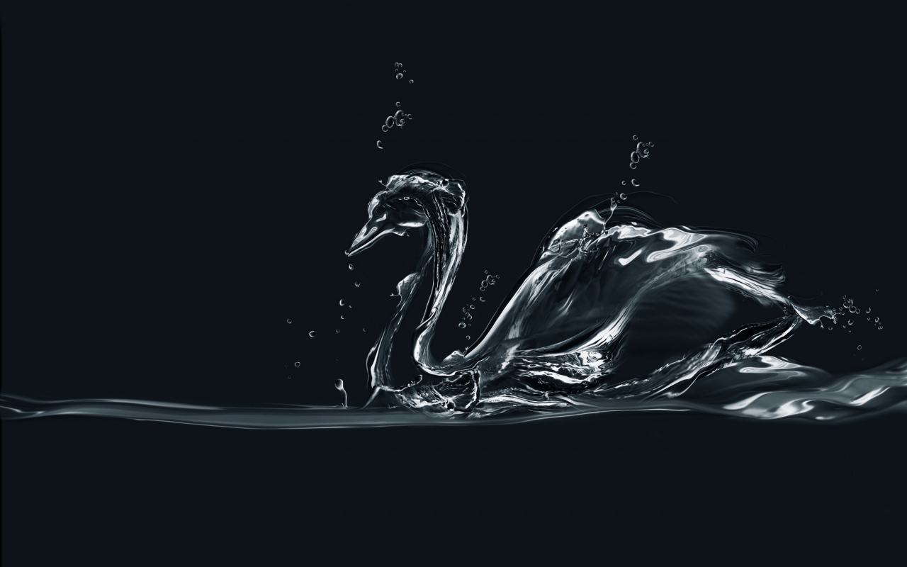 Water Swan for 1280 x 800 widescreen resolution