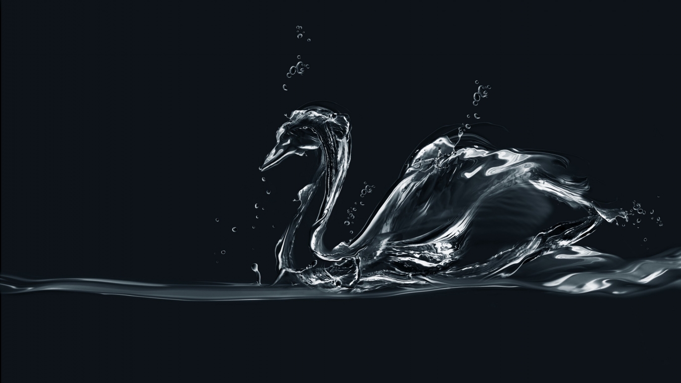 Water Swan for 1366 x 768 HDTV resolution