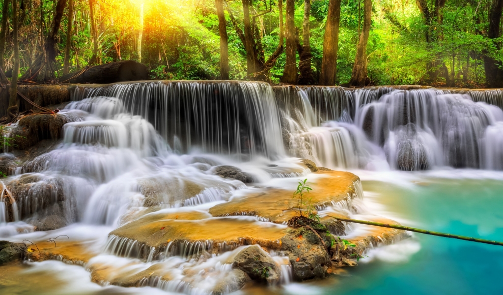 Waterfall in Thailand for 1024 x 600 widescreen resolution
