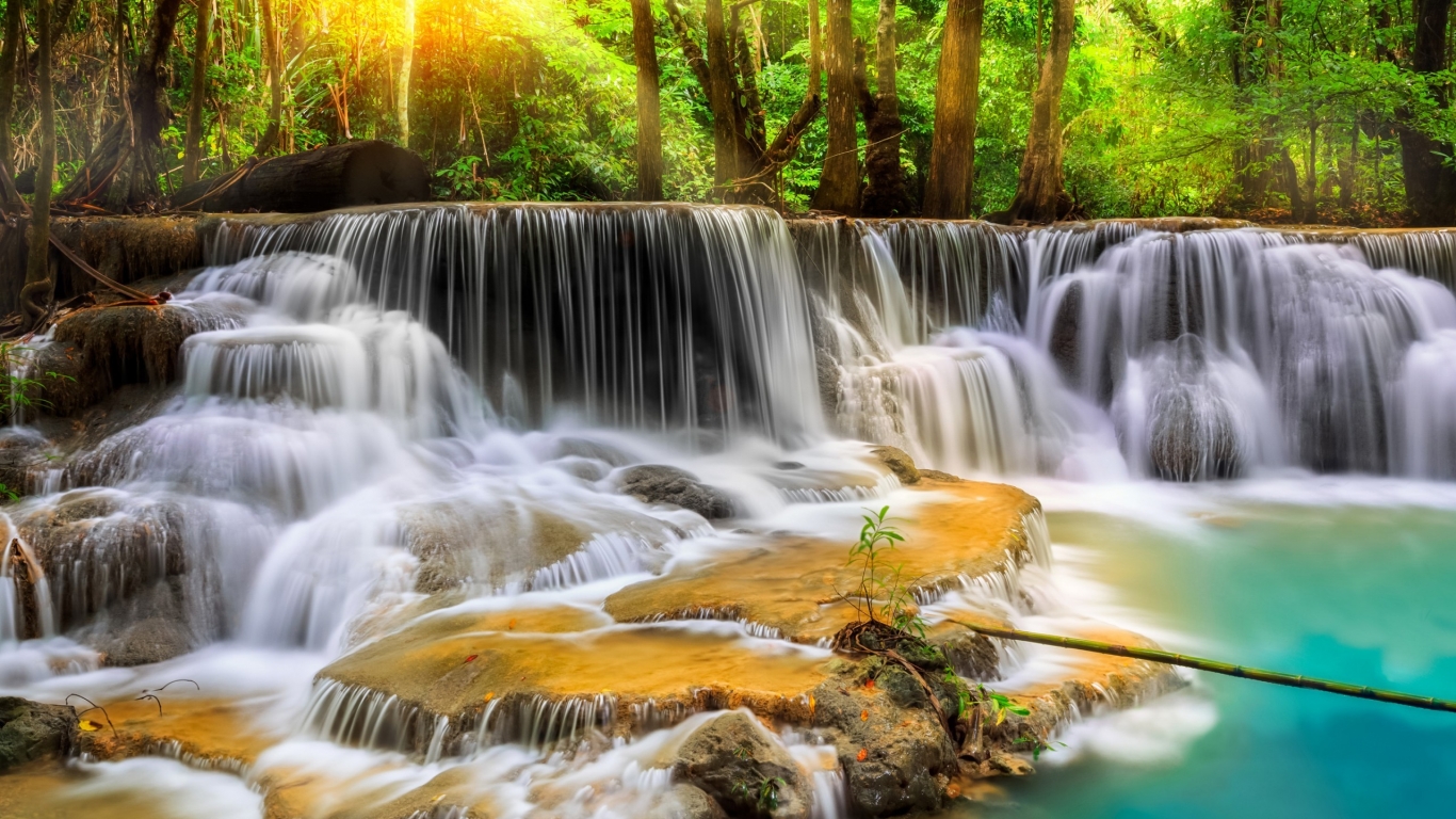 Waterfall in Thailand for 1366 x 768 HDTV resolution