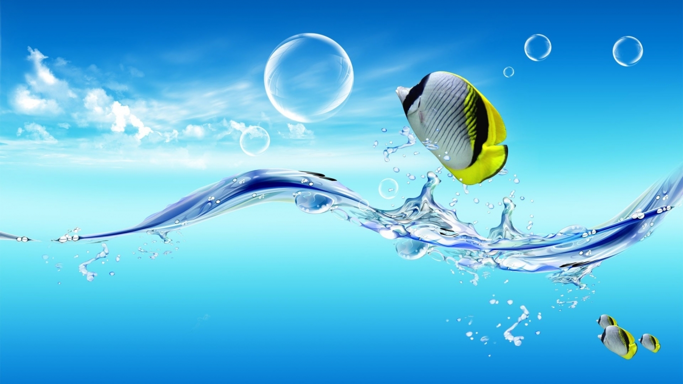 Waterlife for 1366 x 768 HDTV resolution