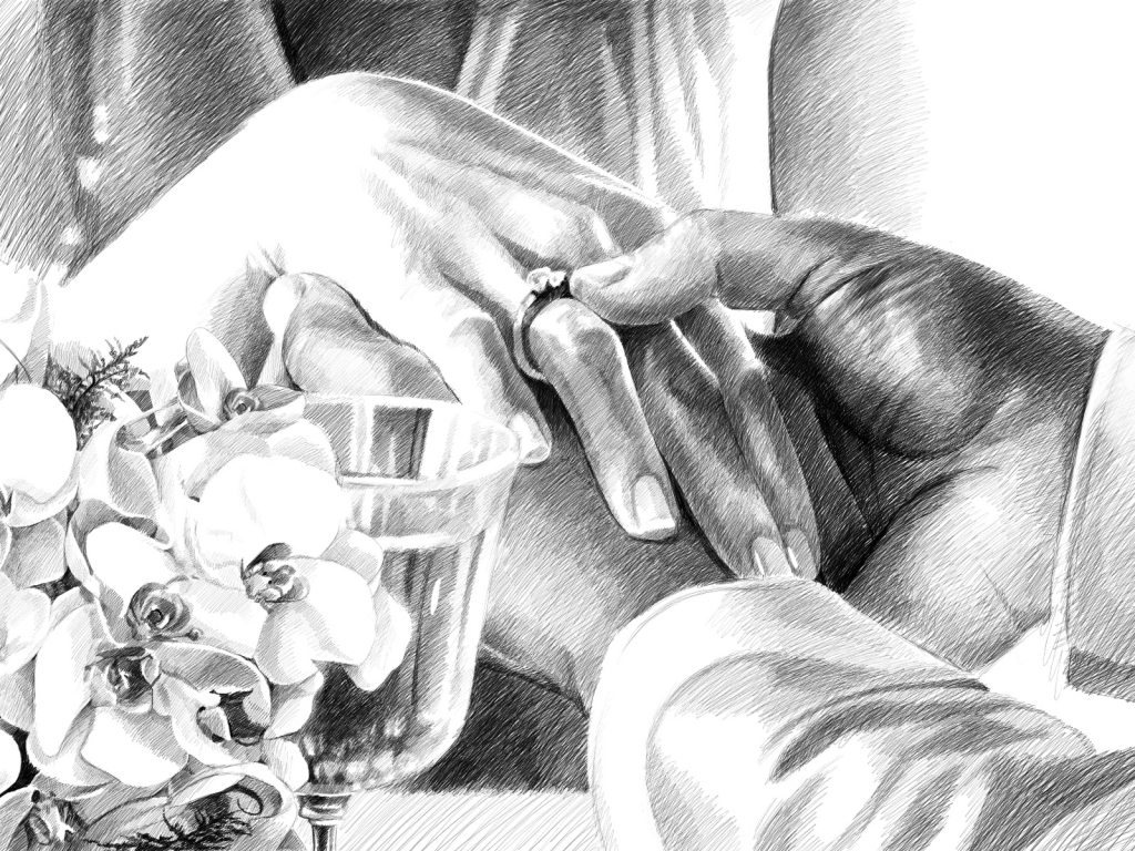 Wedding Drawing for 1024 x 768 resolution