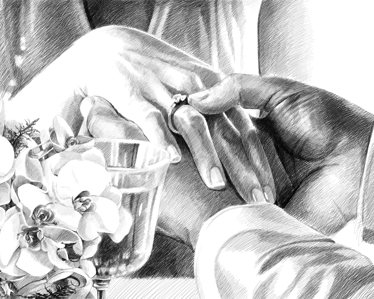 Wedding Drawing for 1280 x 1024 resolution