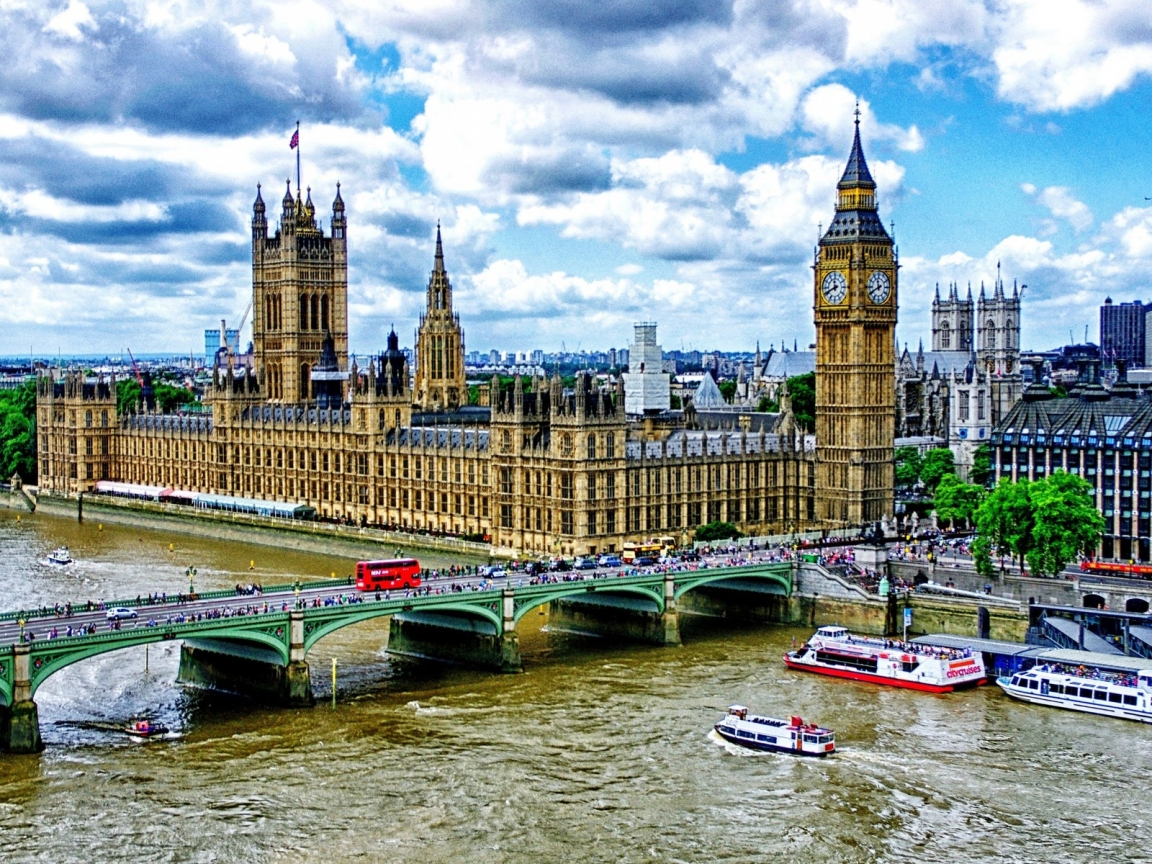 Westminster Bridge London for 1152 x 864 resolution