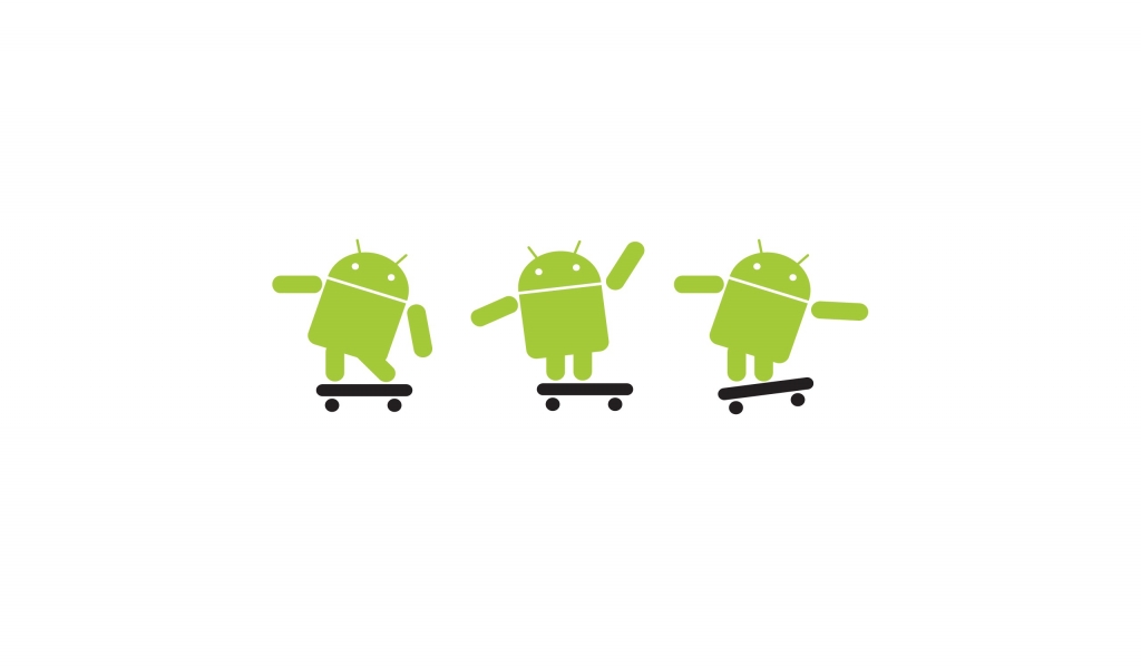 White Android Logo for 1024 x 600 widescreen resolution