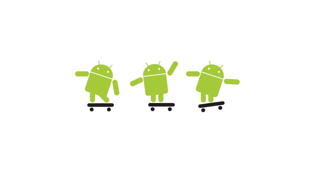 White Android Logo for 1280 x 720 HDTV 720p resolution