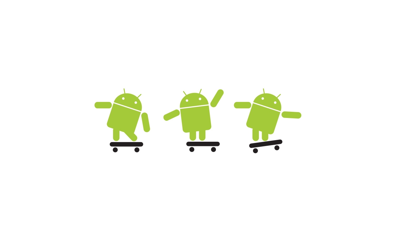 White Android Logo for 1280 x 800 widescreen resolution