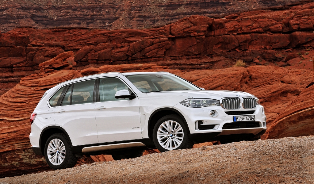 White BMW 2014 X5 for 1024 x 600 widescreen resolution