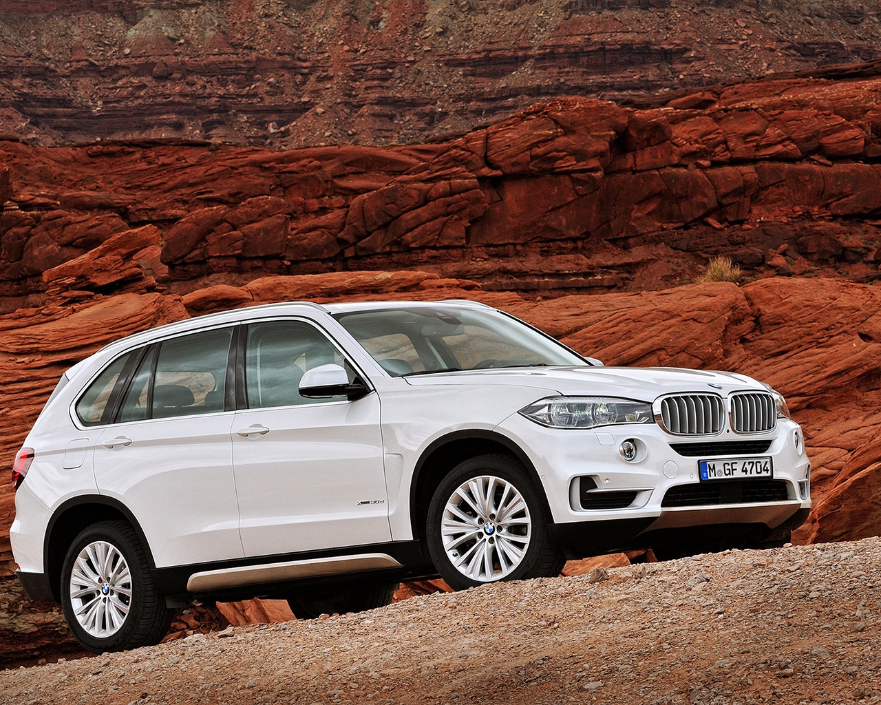 White BMW 2014 X5 for 1280 x 1024 resolution
