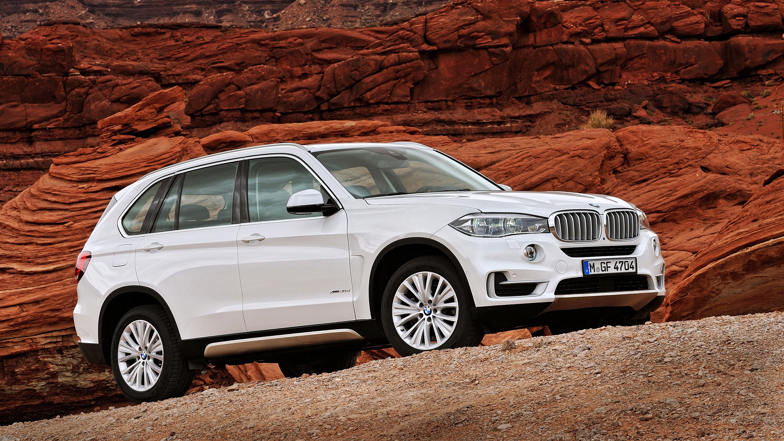 White BMW 2014 X5 for 2560x1440 HDTV resolution