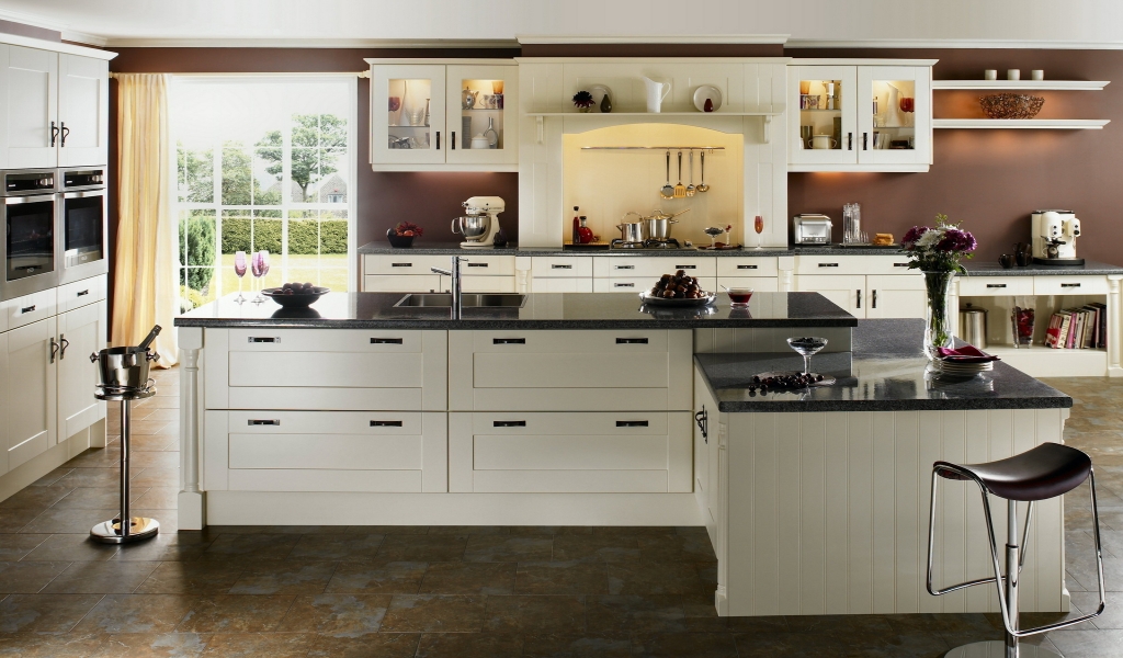 White Contemporany Kitchen for 1024 x 600 widescreen resolution