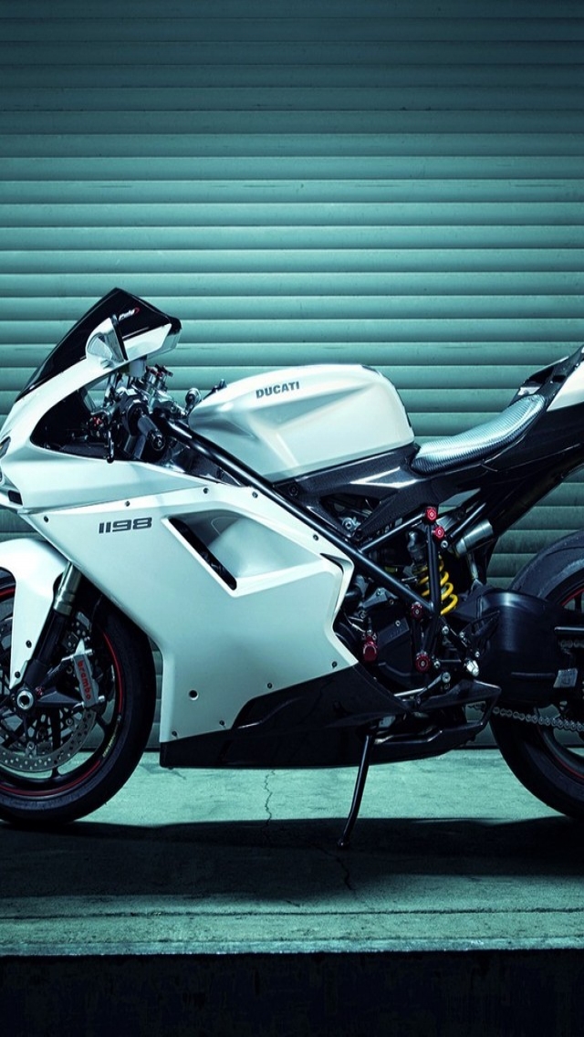 White Ducati 1198 for 640 x 1136 iPhone 5 resolution