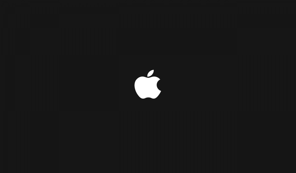 White Minimal Apple for 1024 x 600 widescreen resolution