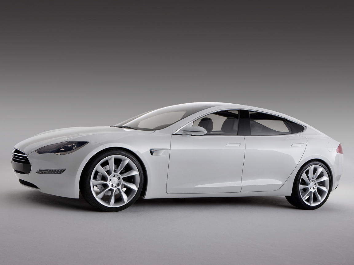 White Tesla Model S for 1152 x 864 resolution