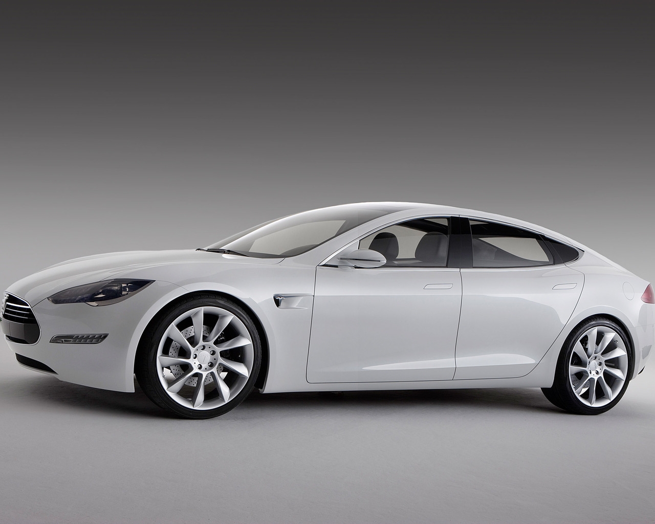 White Tesla Model S for 1280 x 1024 resolution
