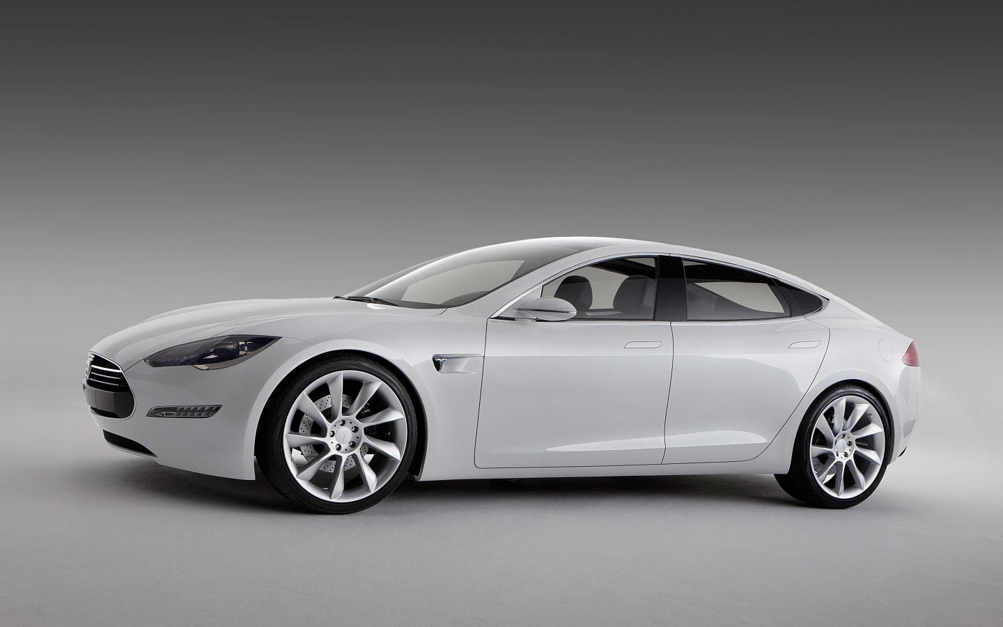 White Tesla Model S for 1440 x 900 widescreen resolution