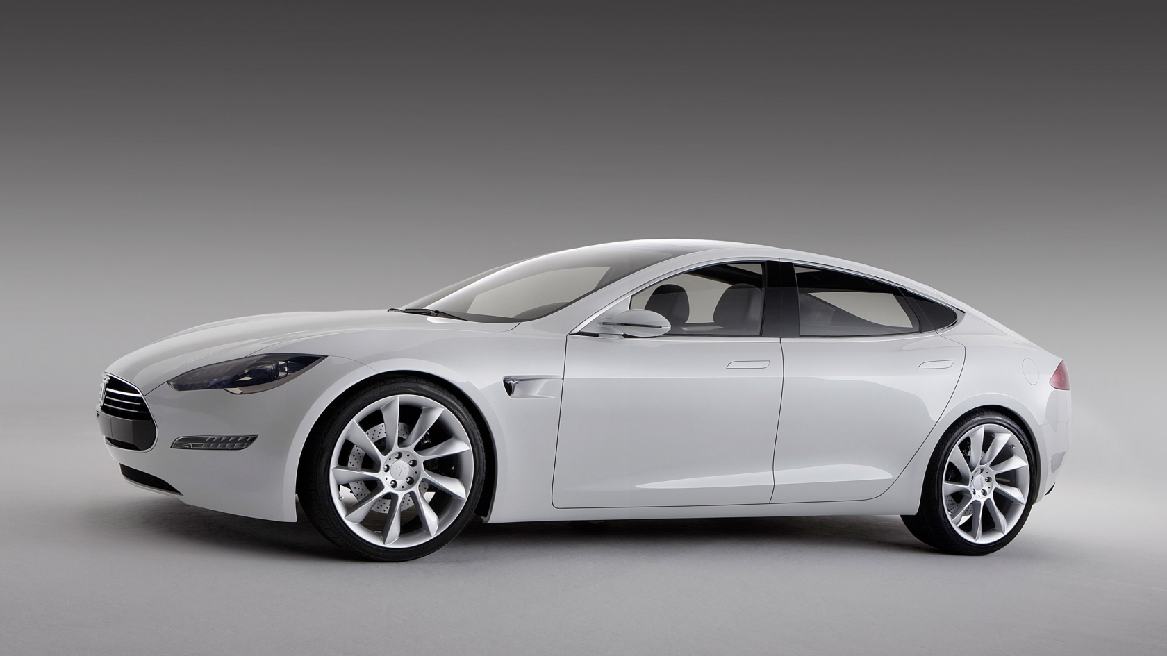 White Tesla Model S for 1680 x 945 HDTV resolution
