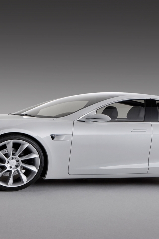 White Tesla Model S for 320 x 480 iPhone resolution