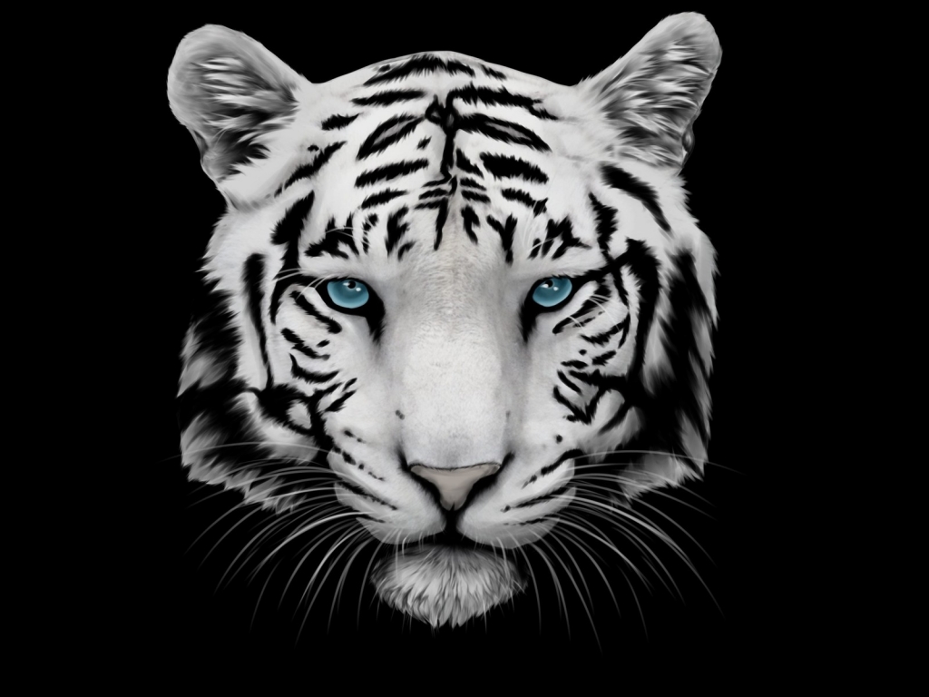 White Tiger and Blue Eyes for 1024 x 768 resolution