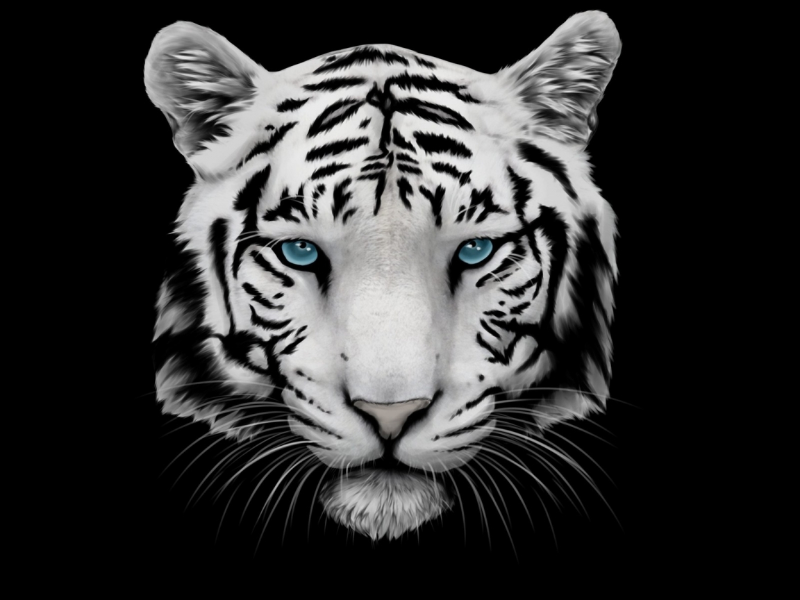White Tiger and Blue Eyes for 1152 x 864 resolution