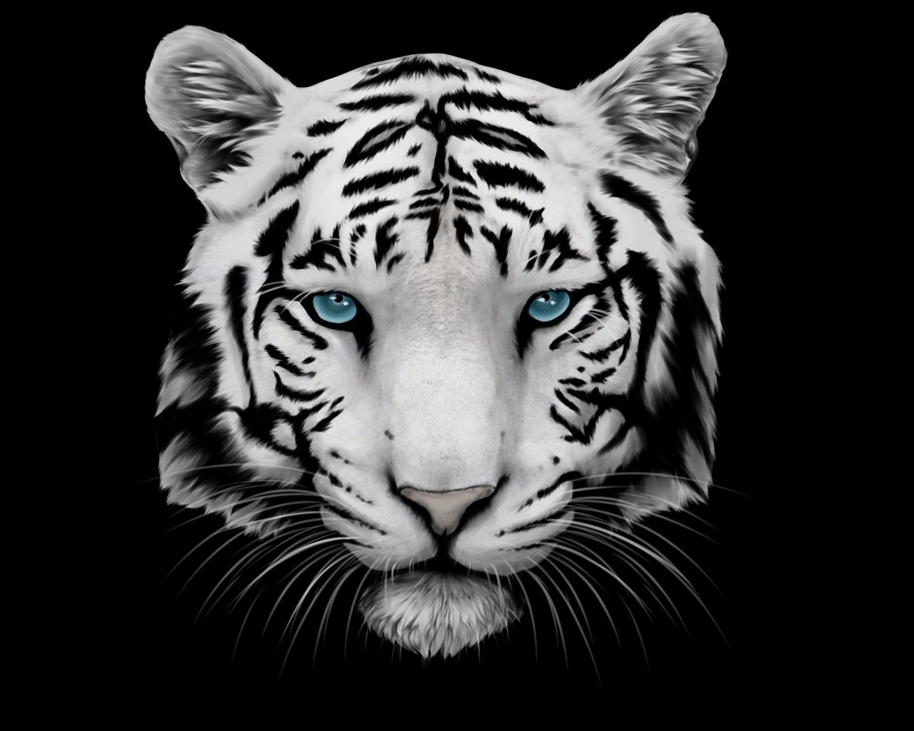White Tiger and Blue Eyes for 1280 x 1024 resolution