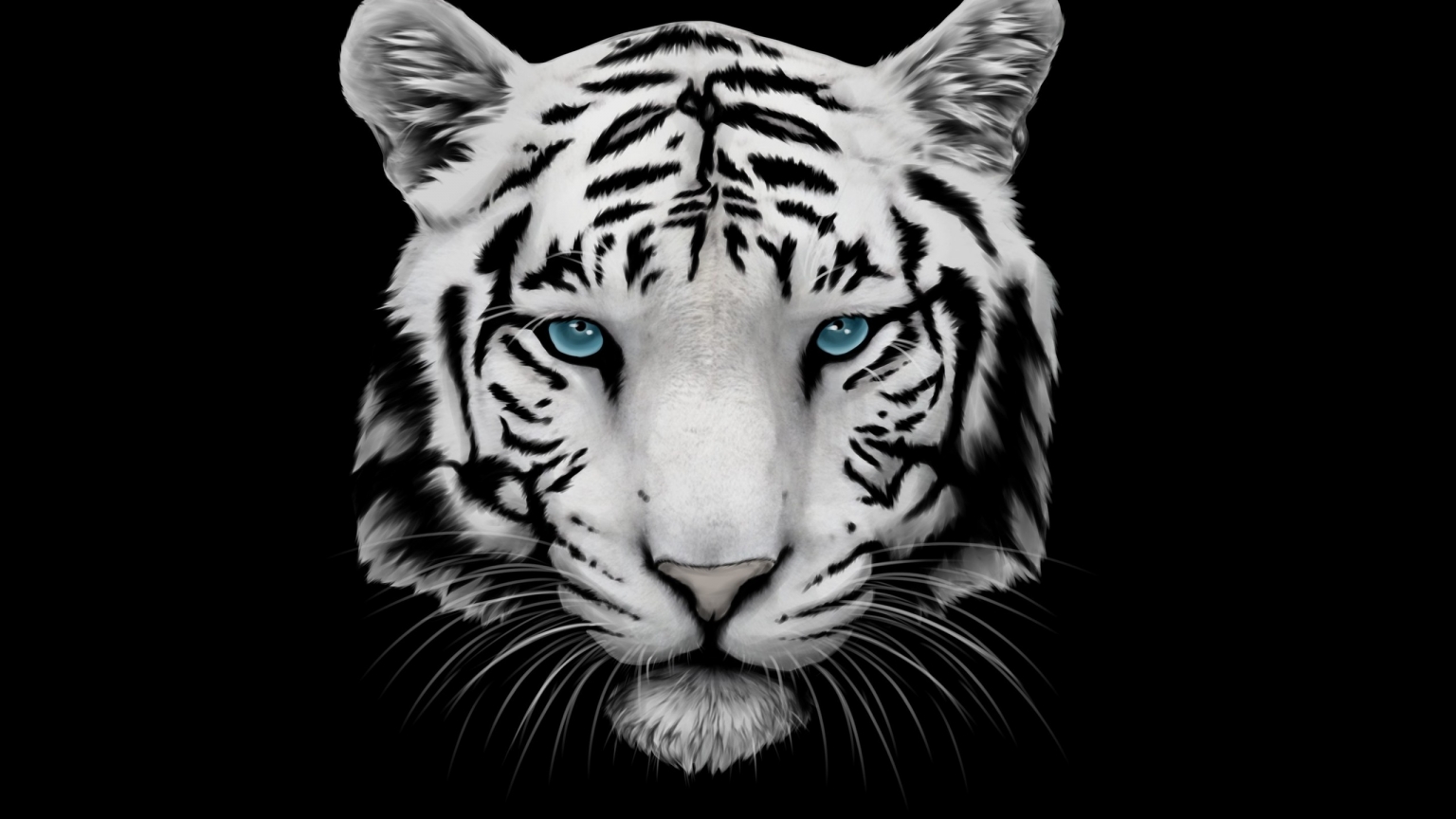 White Tiger and Blue Eyes for 1536 x 864 HDTV resolution
