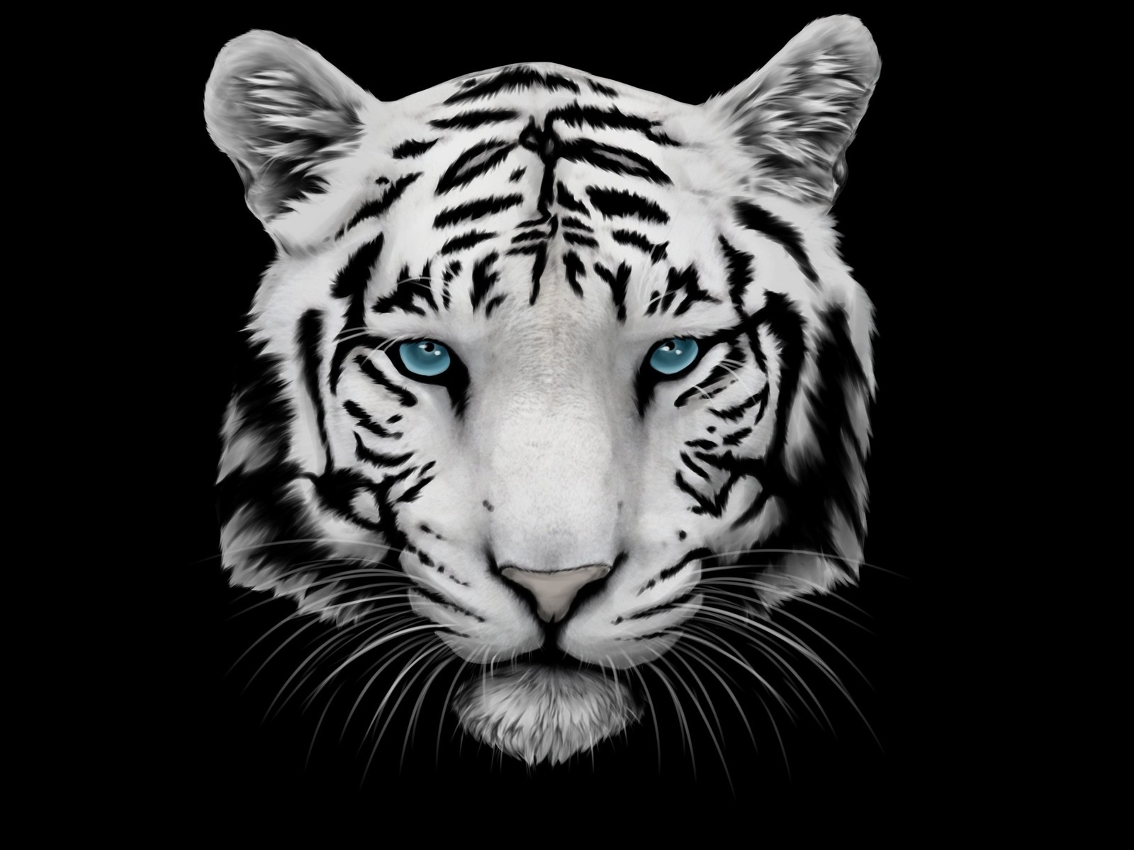 White Tiger and Blue Eyes for 1600 x 1200 resolution