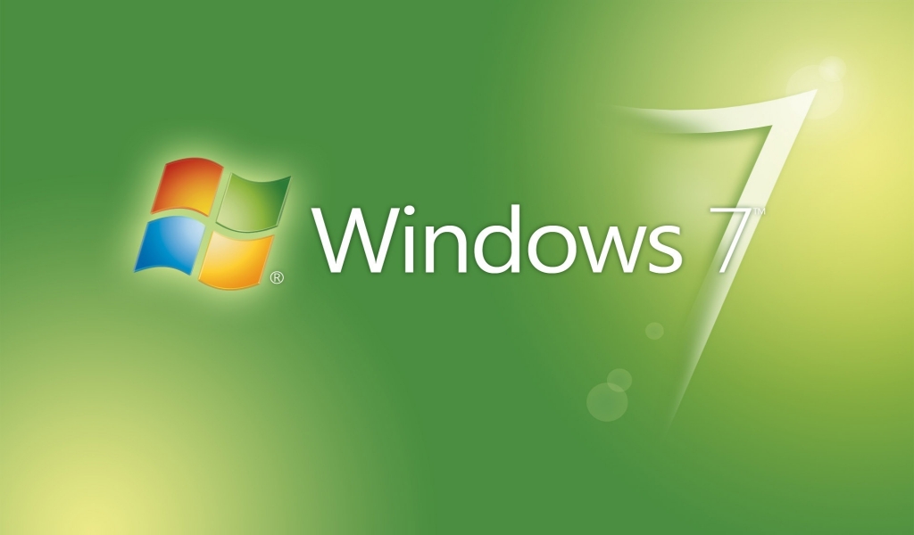 Windows 7 Green for 1024 x 600 widescreen resolution