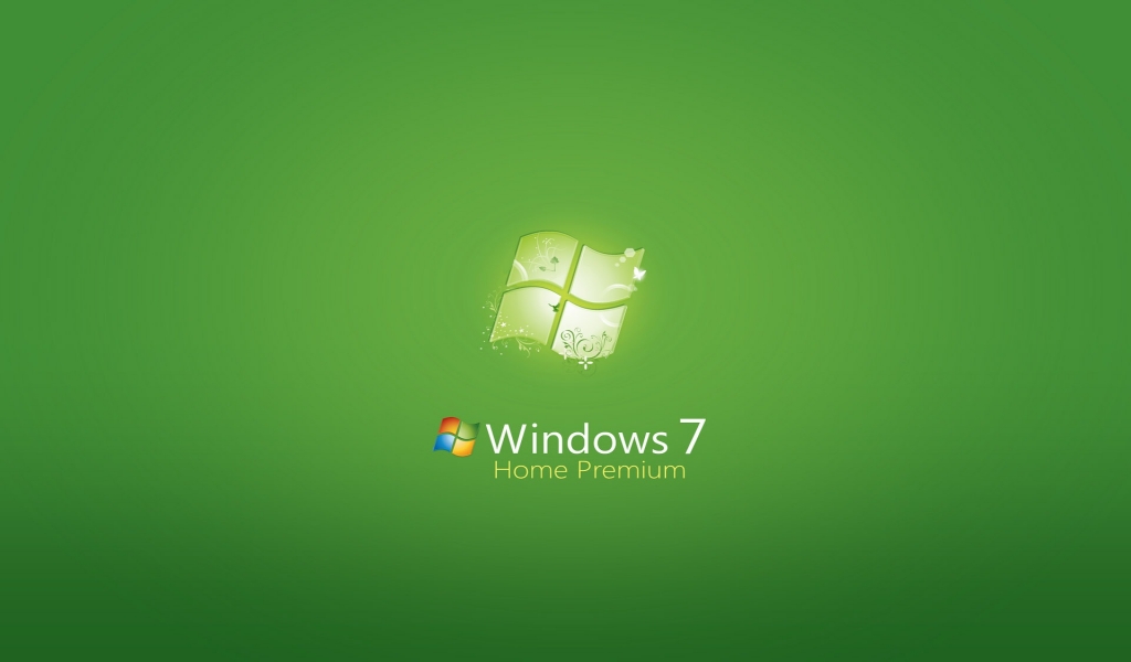Windows 7 Home Premium Green for 1024 x 600 widescreen resolution