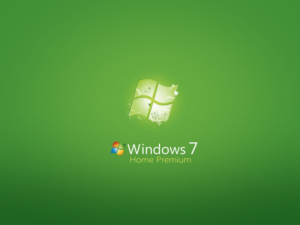 Windows 7 Home Premium Green for 1024 x 768 resolution