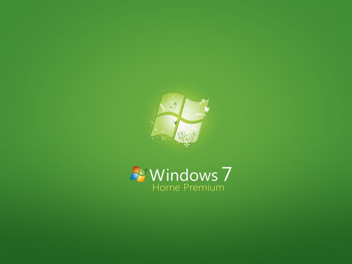 Windows 7 Home Premium Green for 1152 x 864 resolution