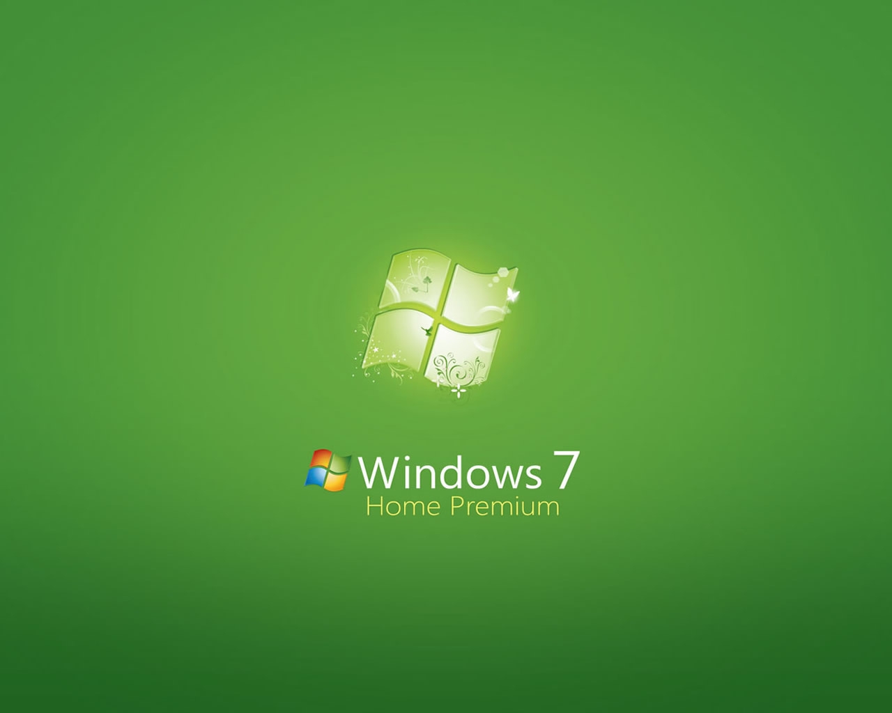 Windows 7 Home Premium Green for 1280 x 1024 resolution