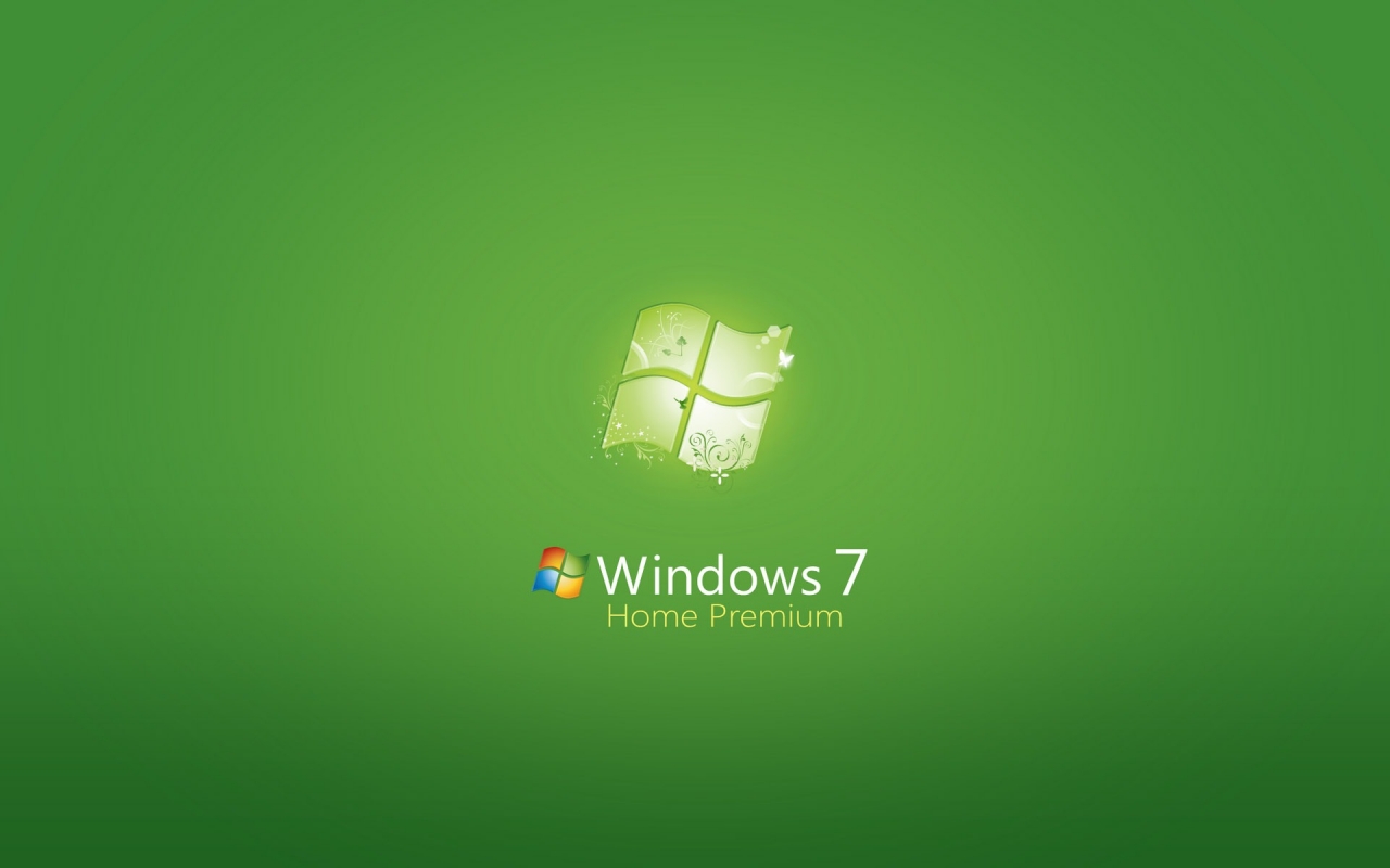 Windows 7 Home Premium Green for 1280 x 800 widescreen resolution