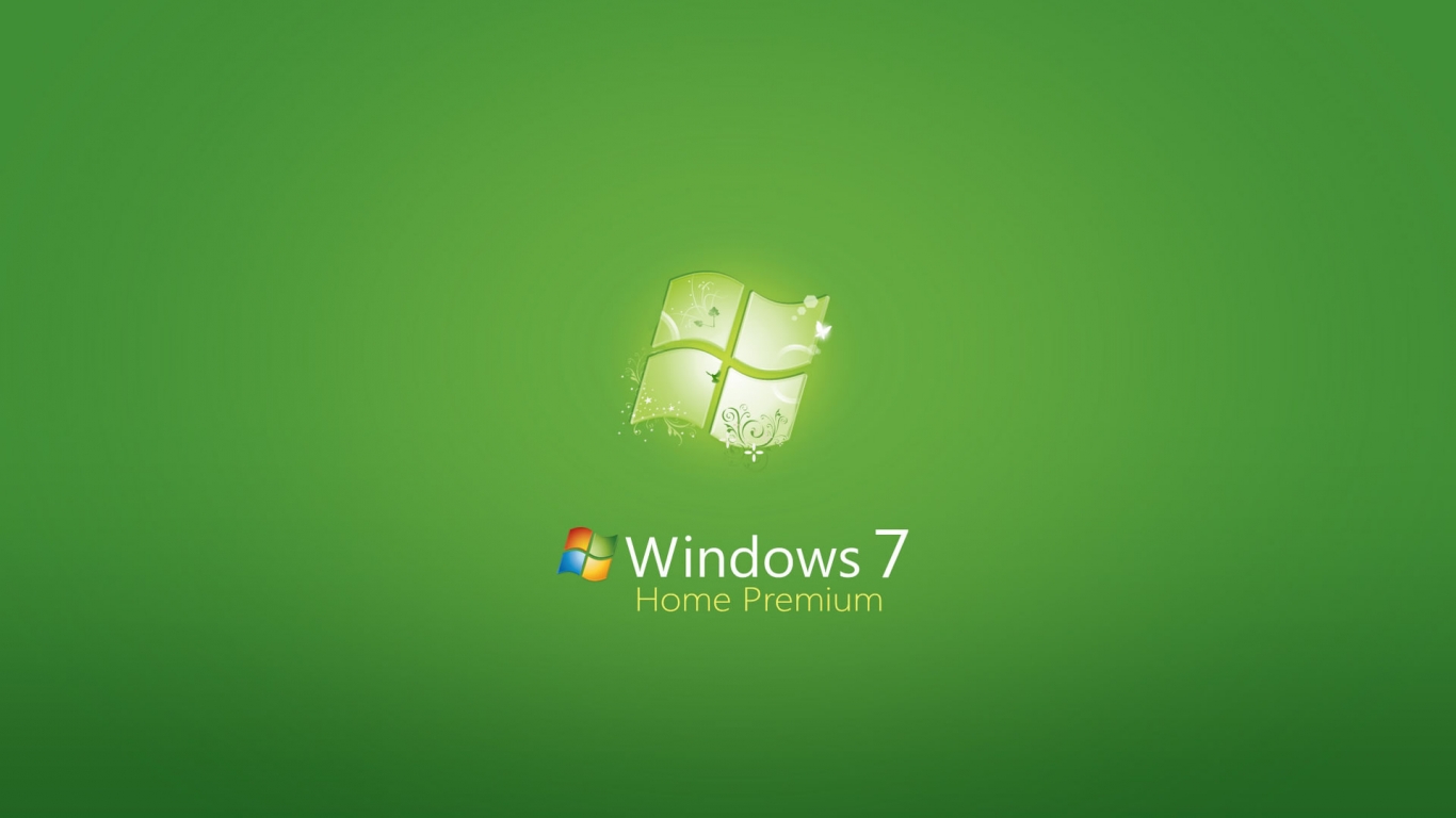 Windows 7 Home Premium Green for 1366 x 768 HDTV resolution