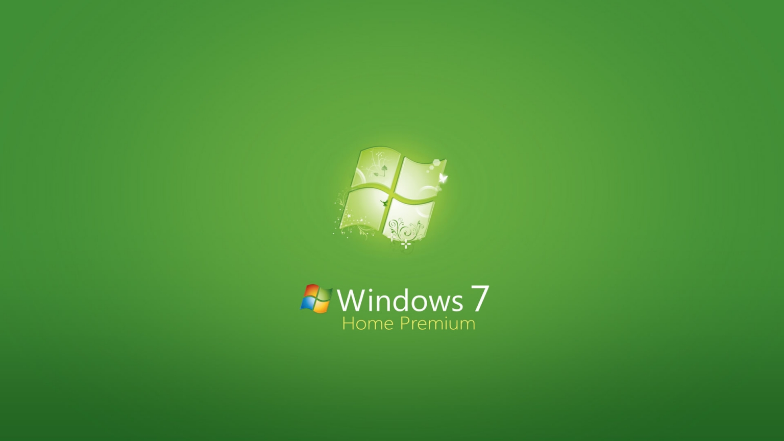 Windows 7 Home Premium Green for 1536 x 864 HDTV resolution