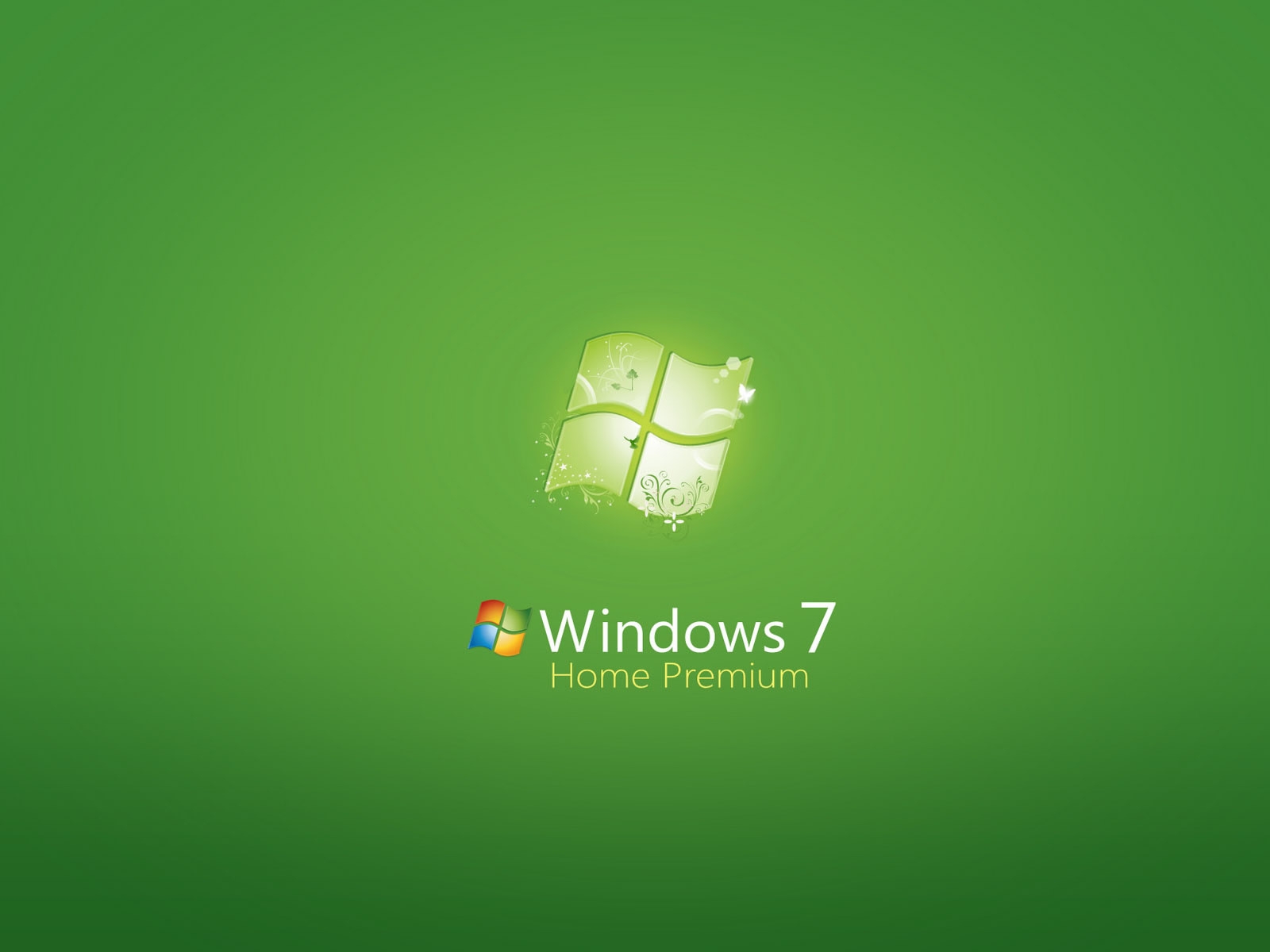 Windows 7 Home Premium Green for 1600 x 1200 resolution