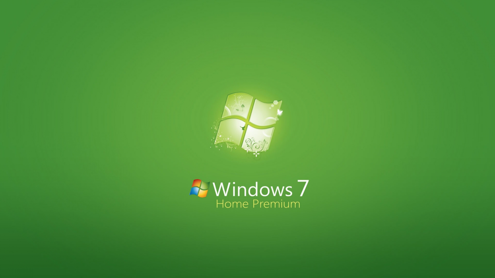 Windows 7 Home Premium Green for 1600 x 900 HDTV resolution