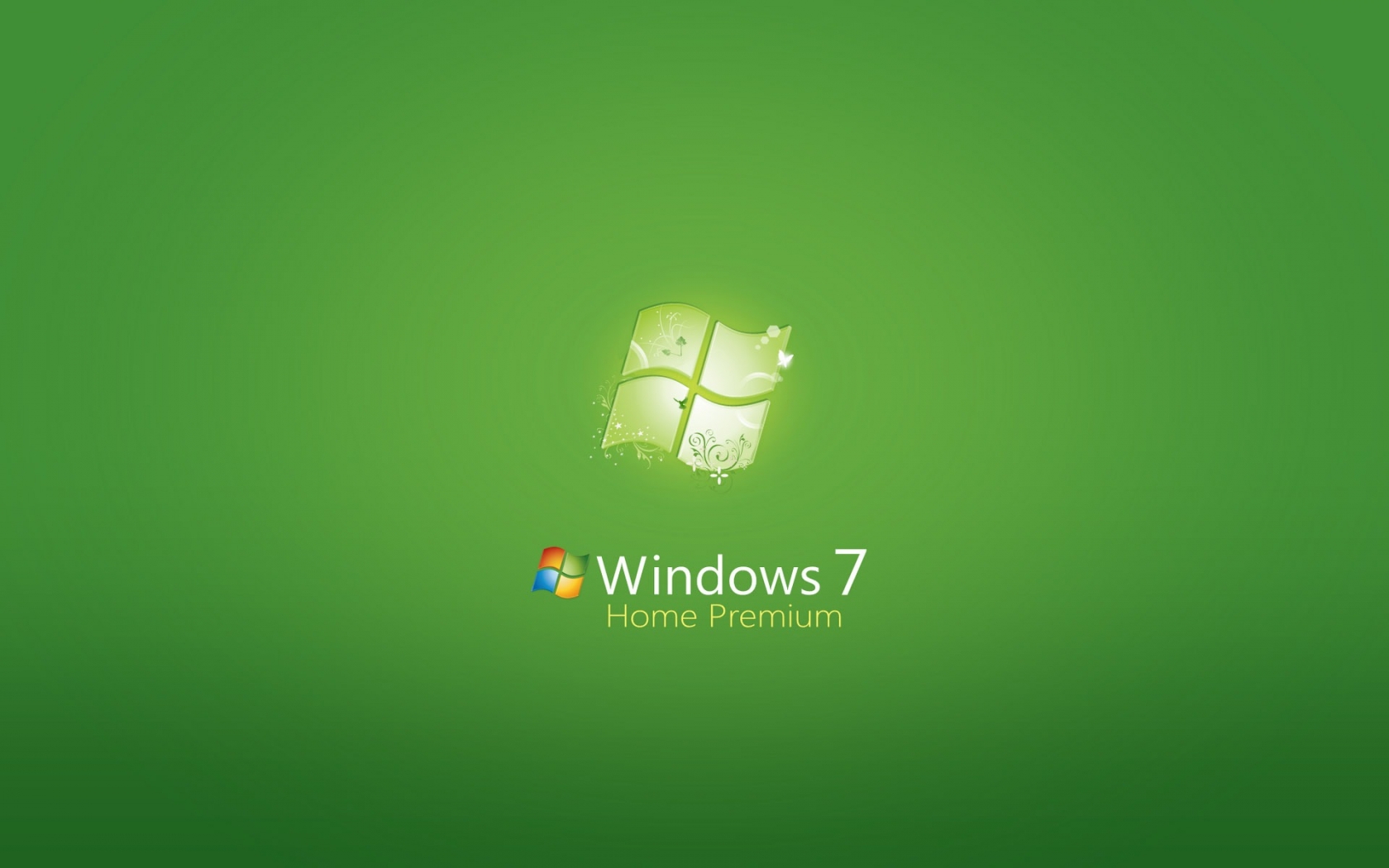 Windows 7 Home Premium Green for 1680 x 1050 widescreen resolution