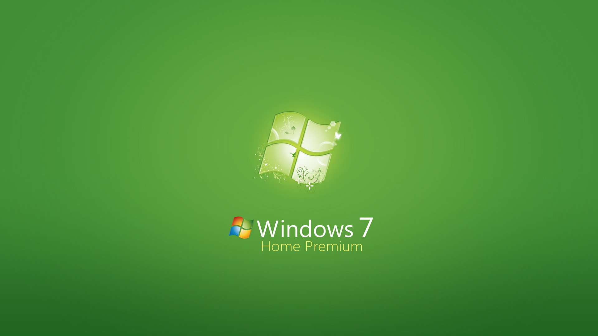 Windows 7 Home Premium Green for 1920 x 1080 HDTV 1080p resolution
