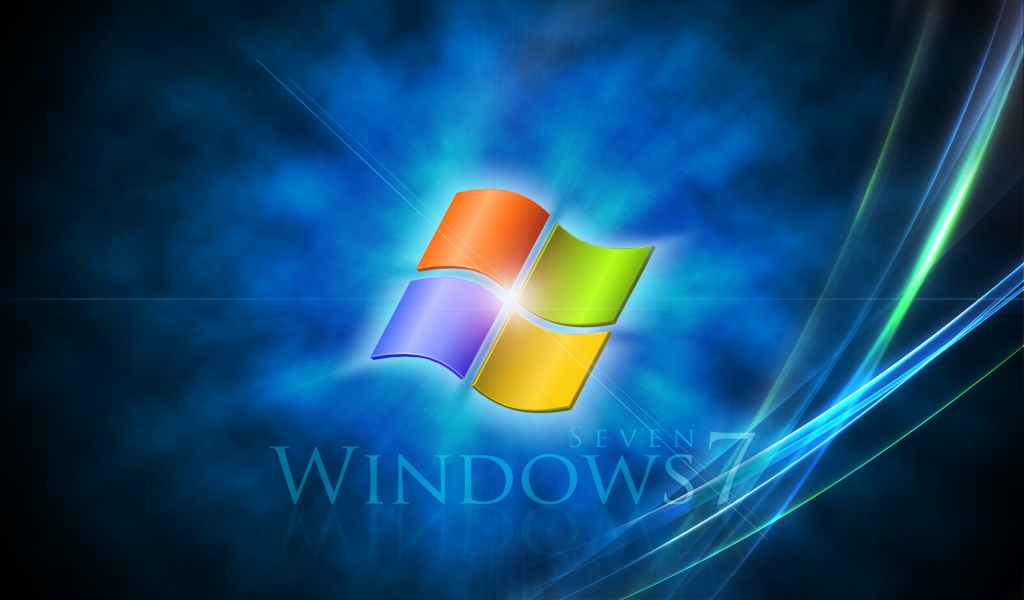 Windows 7 Light Rays for 1024 x 600 widescreen resolution