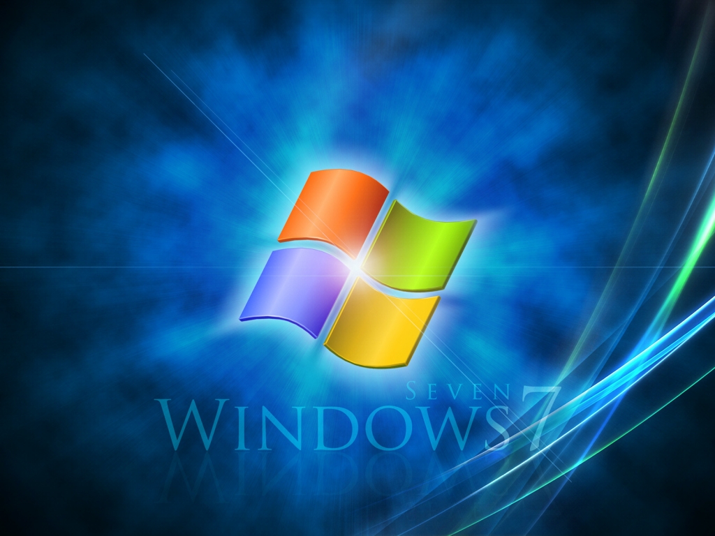 Windows 7 Light Rays for 1024 x 768 resolution